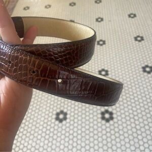 Silpada Designs Women's Belt Sz 34 Brown Genuine Italian Leather Antiqued Silver